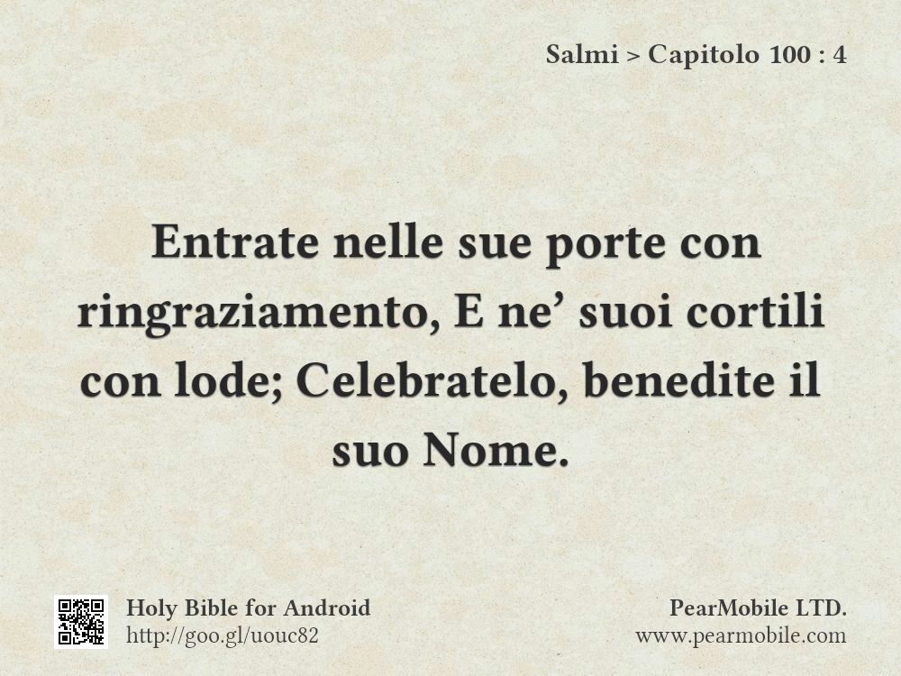Salmi, Capitolo 100:4